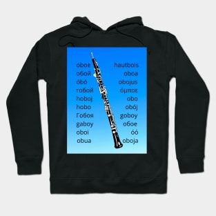 Oboe in many Languages blue Hoodie